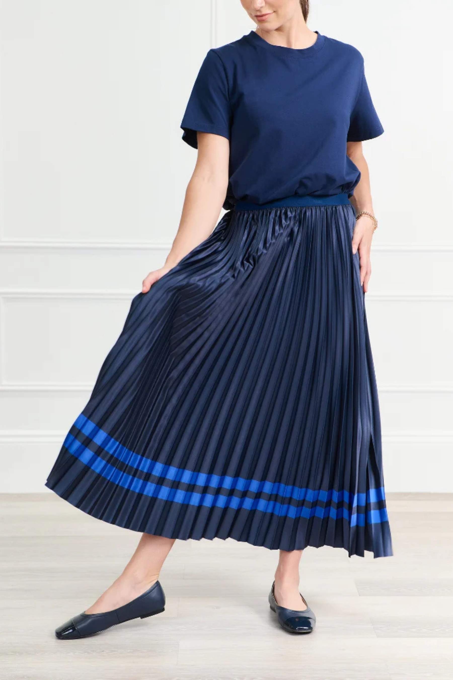 royal-stripe-pleat-skirt-navy-zjoosh-rose-st-trading-co