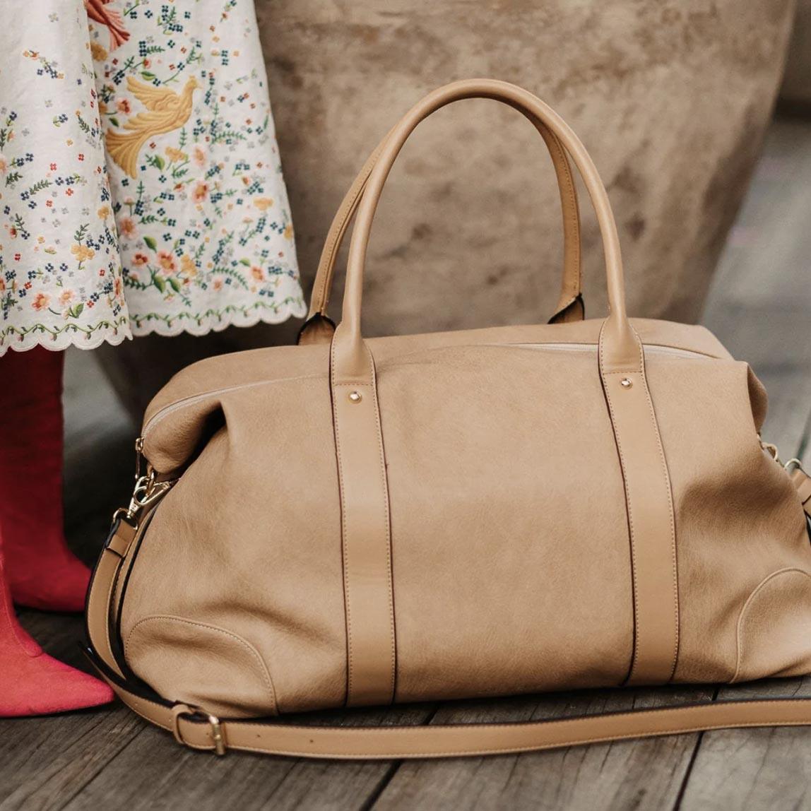 Alexis Weekender Bag Camel Stripe Louenhide – Rose St Trading Co