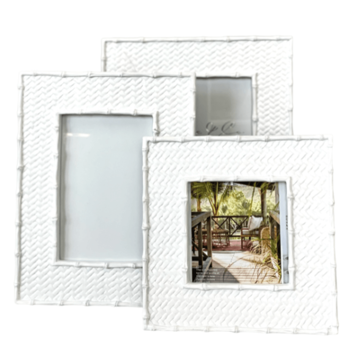 Shop White Weave Singapore Frame 4 x4" by RSTC Rose St Trading Co