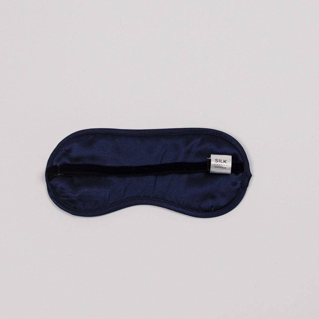 Silk Magnolia  100% Silk Eye Mask | French Navy available at Rose St Trading Co