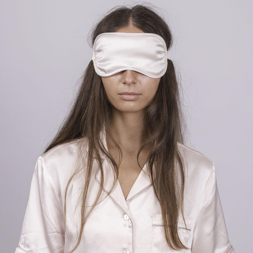 Silk Magnolia  100% Silk Eye Mask | Peony Pink available at Rose St Trading Co