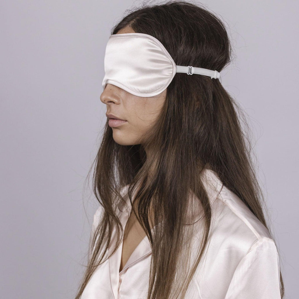 Silk Magnolia  100% Silk Eye Mask | Peony Pink available at Rose St Trading Co