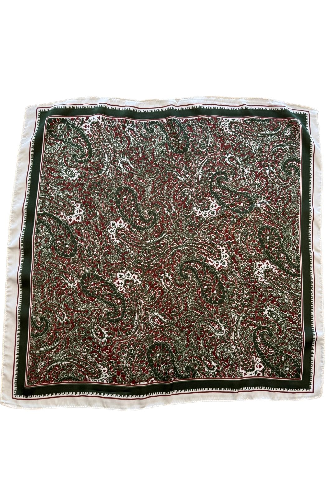 Scarf | Olive Green + Terracotta Paisley