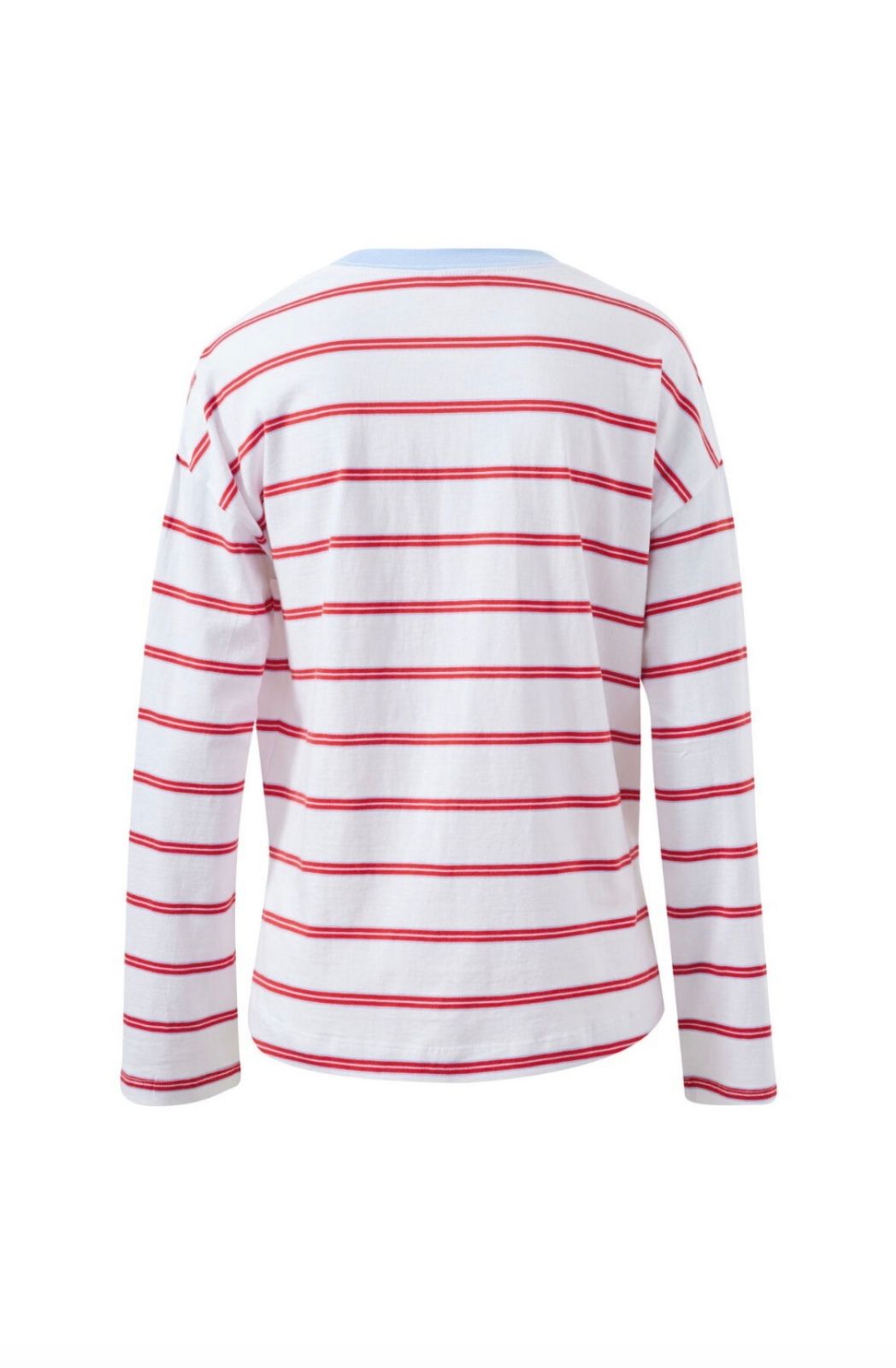 Scout Slouchy Long Sleeve Tee | White/China Blue/Chilli Red Stripe