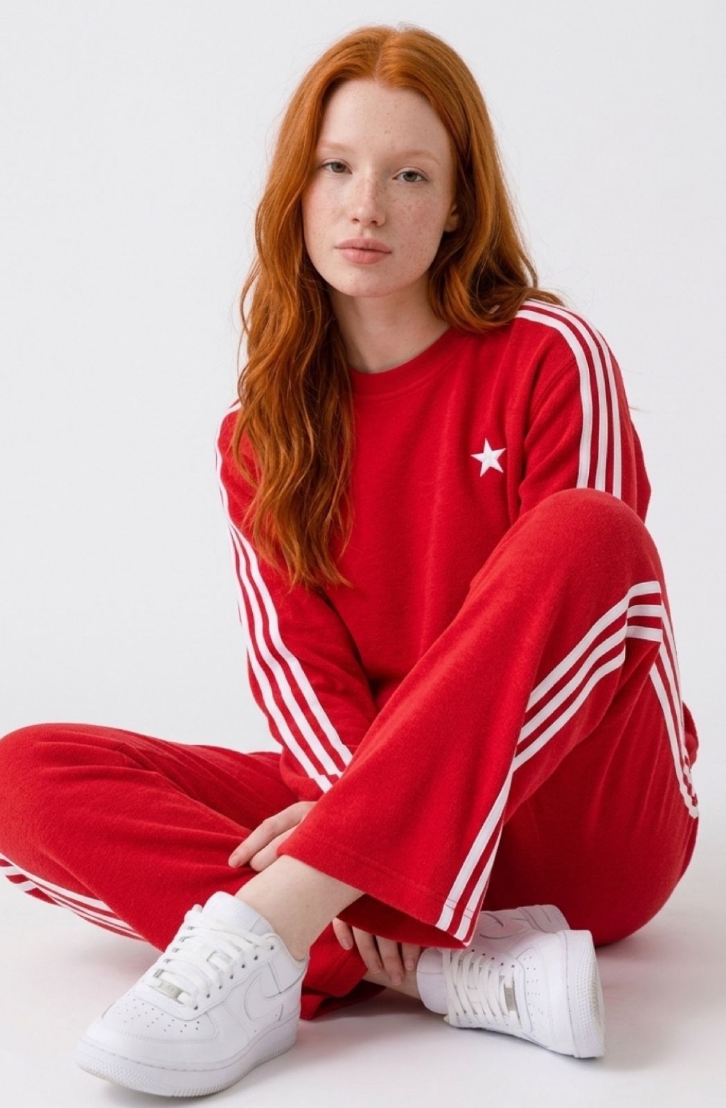 Arm Stripe Sweatshirt | Red &amp; White