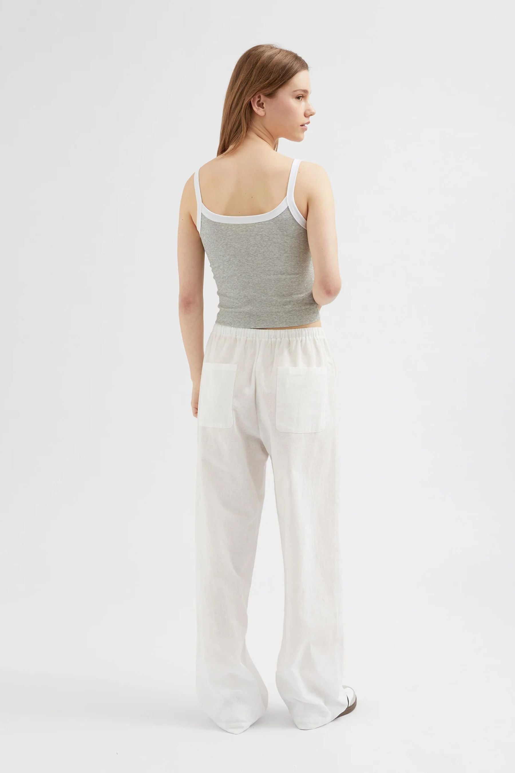 Relaxed Tie Pants | White