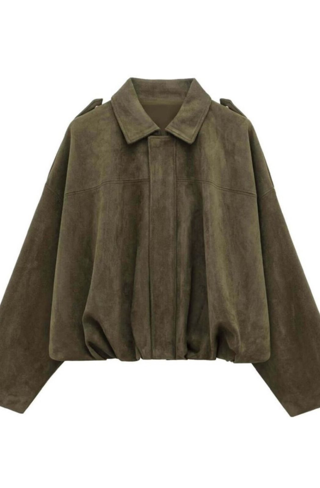 Faux Suede Jacket | Khaki