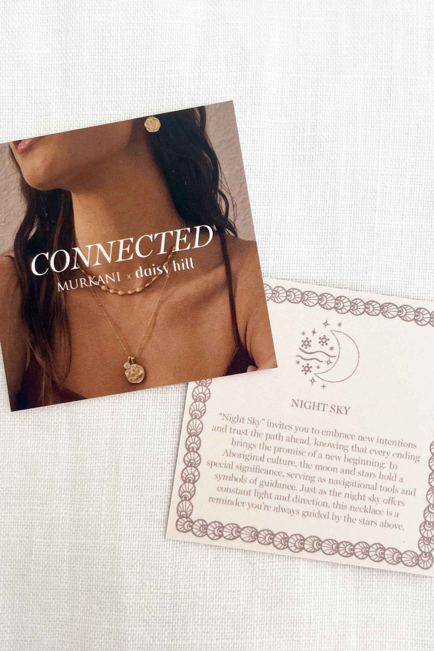 Night Sky Pendant Necklace | 18KT Yellow Gold Plate