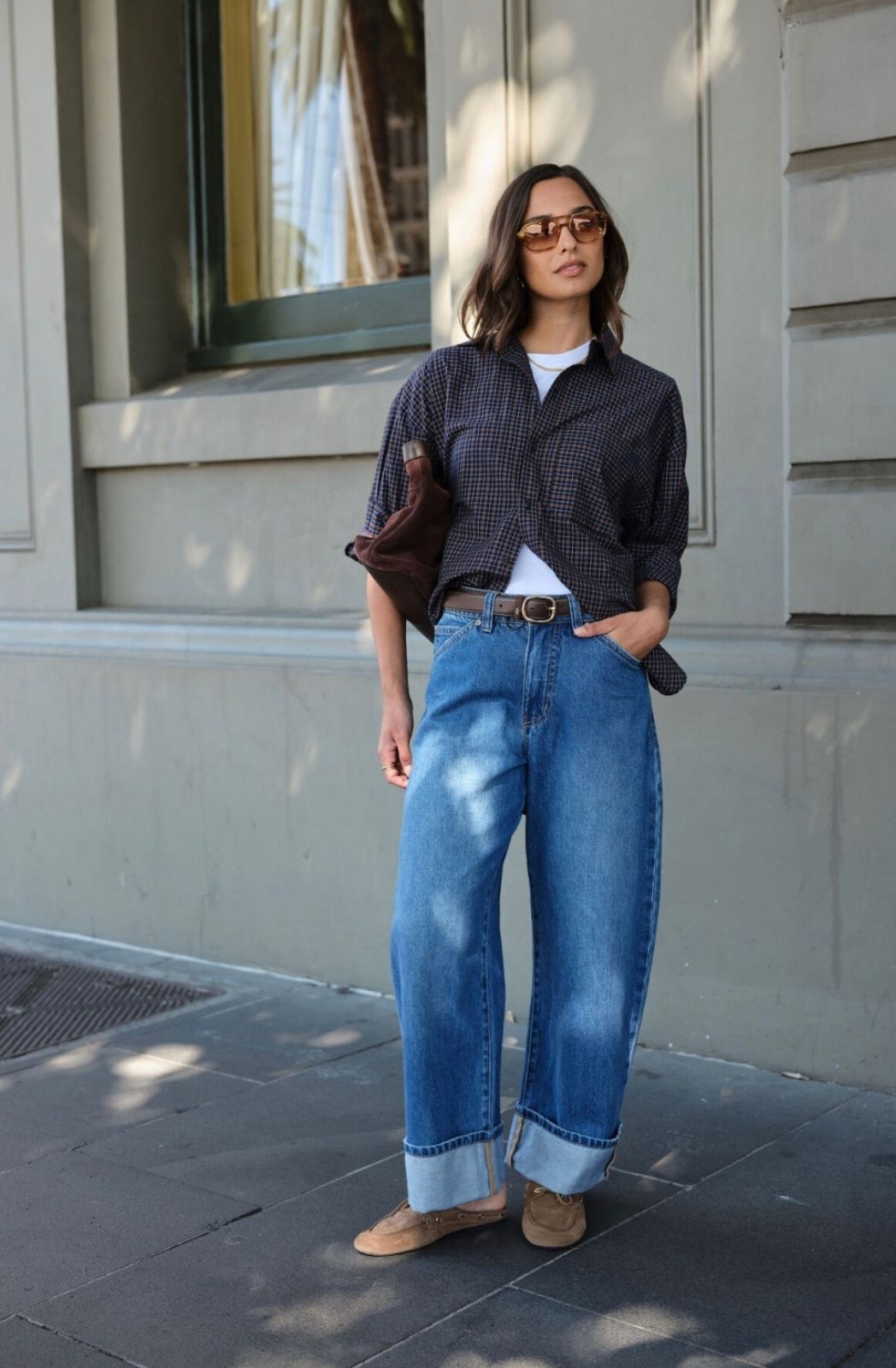 Frannie Cuffed Barrel Jean | Fresh Indigo