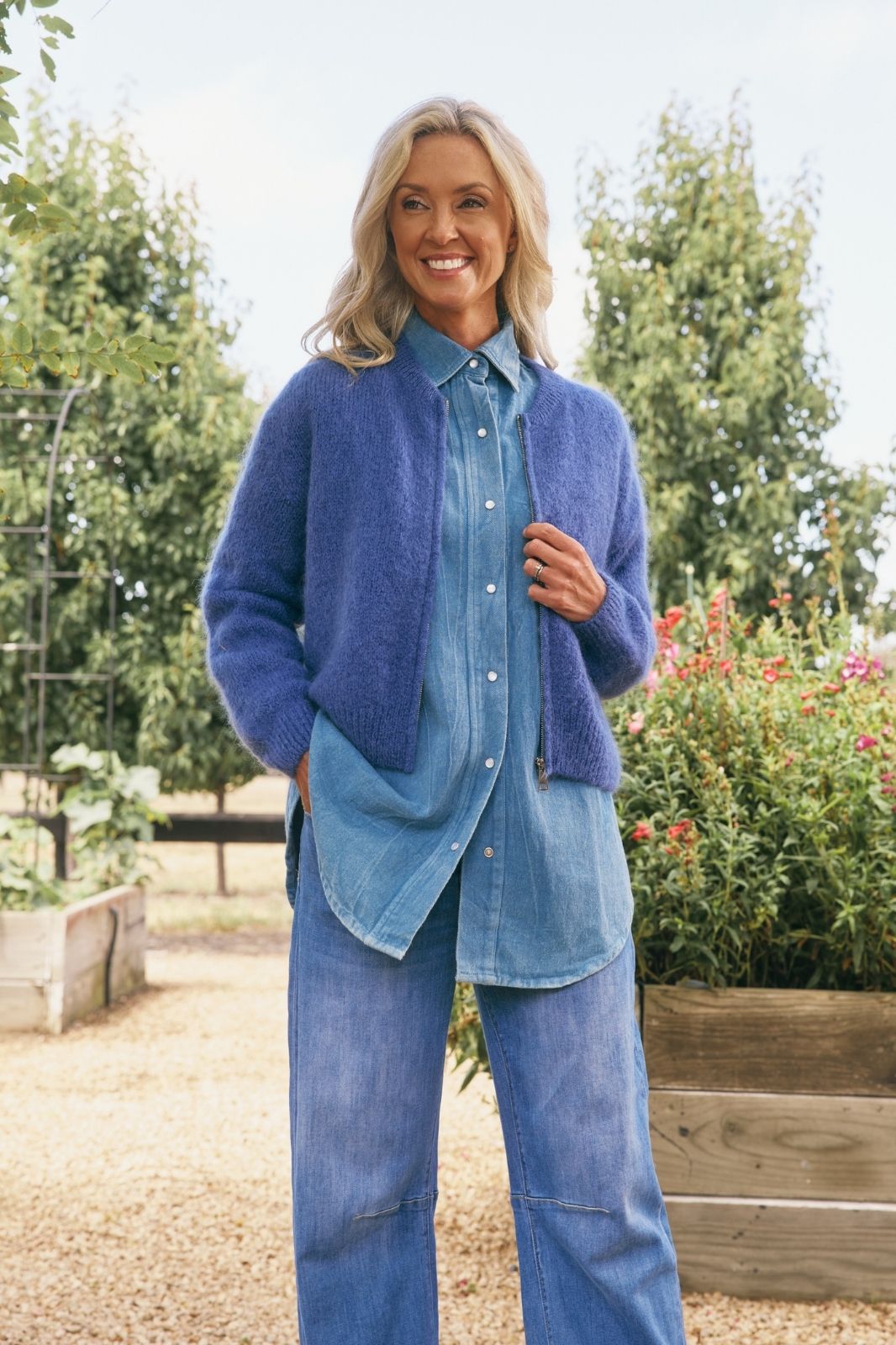 Luxe Mohair Bomber | Blue Jean