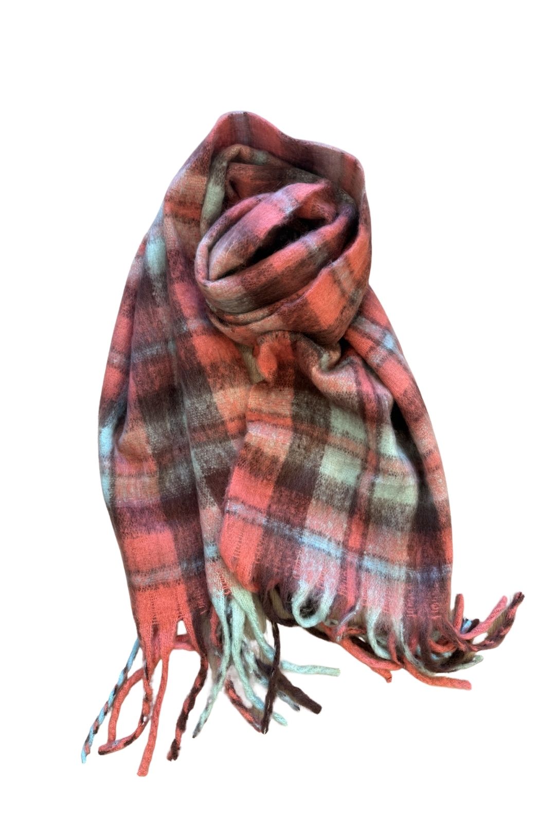 Check Scarf | Pink + Mint