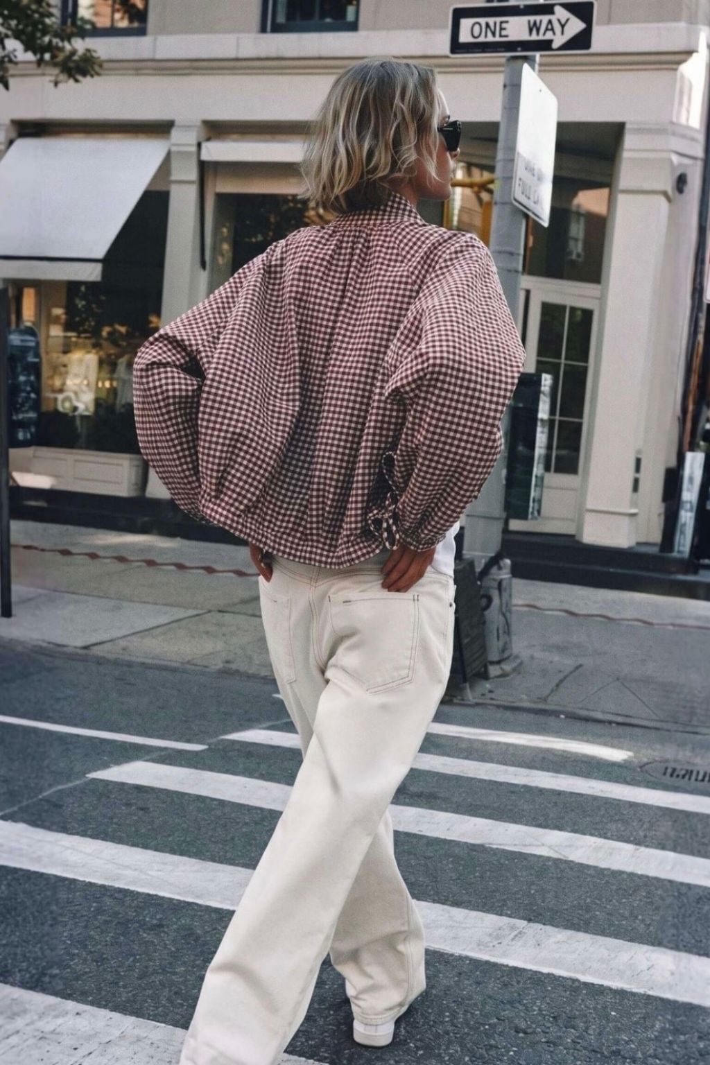 Gingham Drawstring Jacket | Cherry