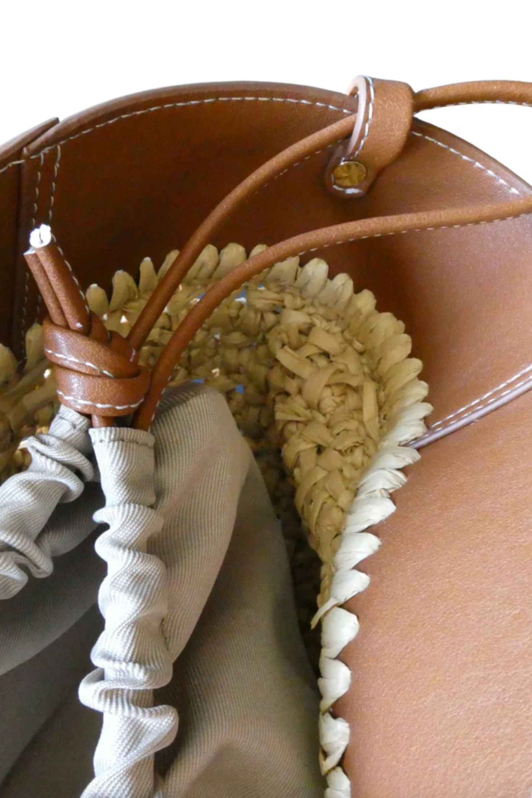 Jenny Raffia &amp; Tan Tote Bag