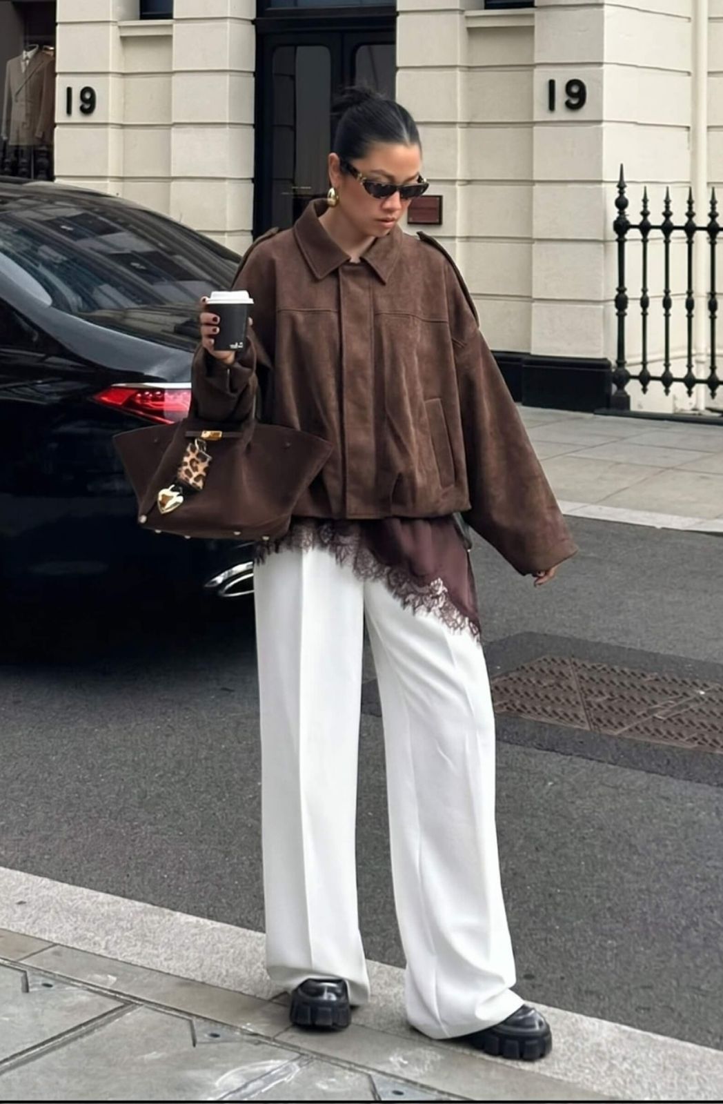 Faux Suede Jacket | Chocolate