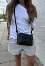 Large Weave Crossbody Bag | Black