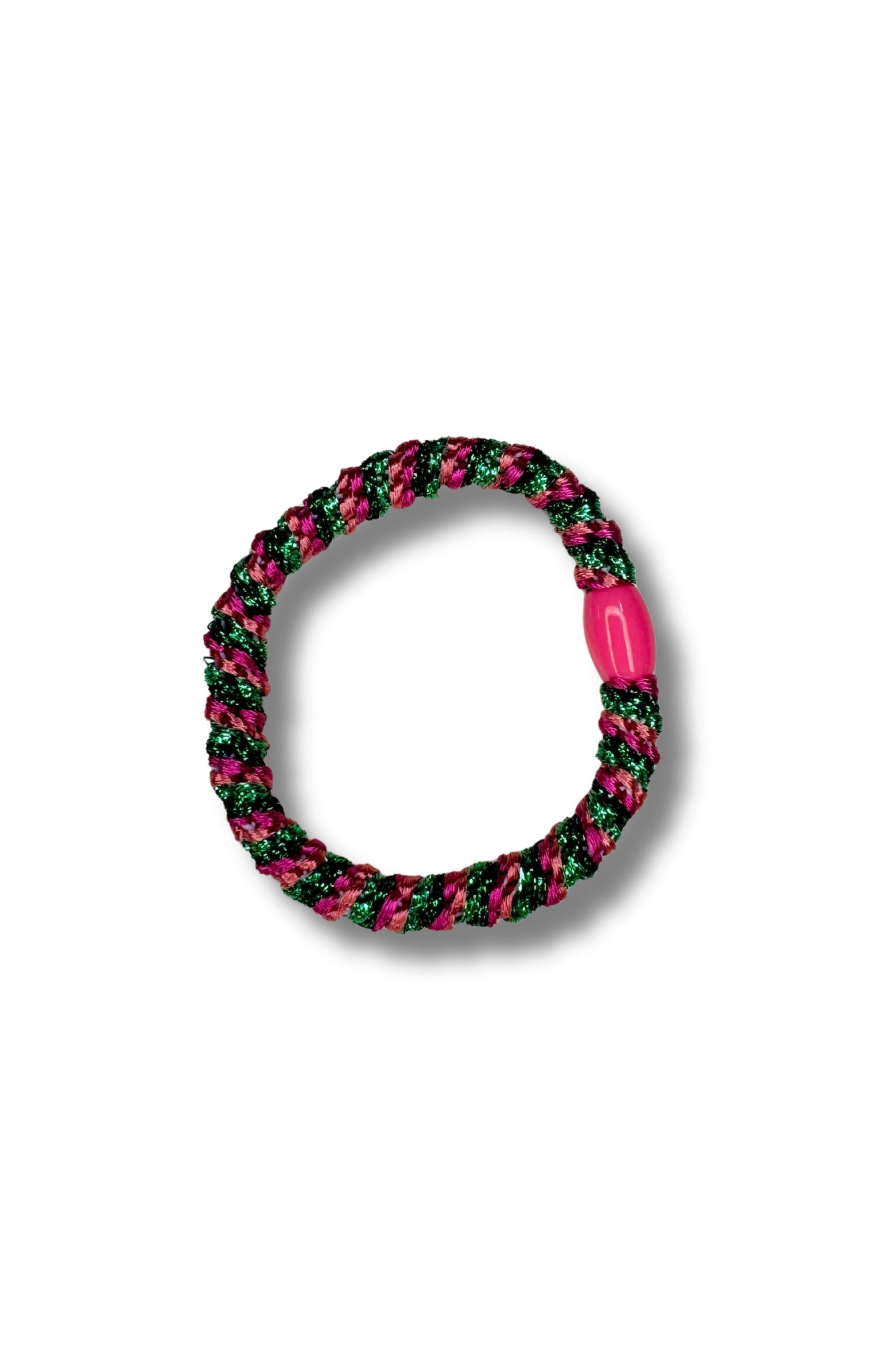 Hair Bracelet | Green &amp; Pink Stripe