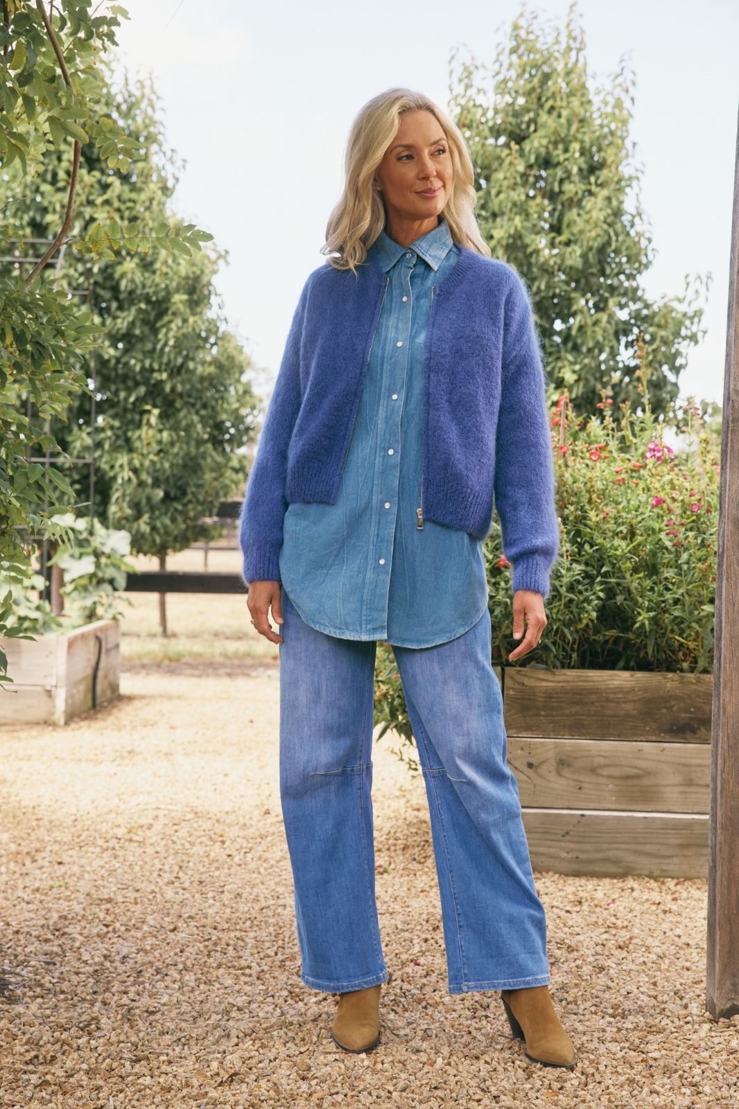 Luxe Mohair Bomber | Blue Jean