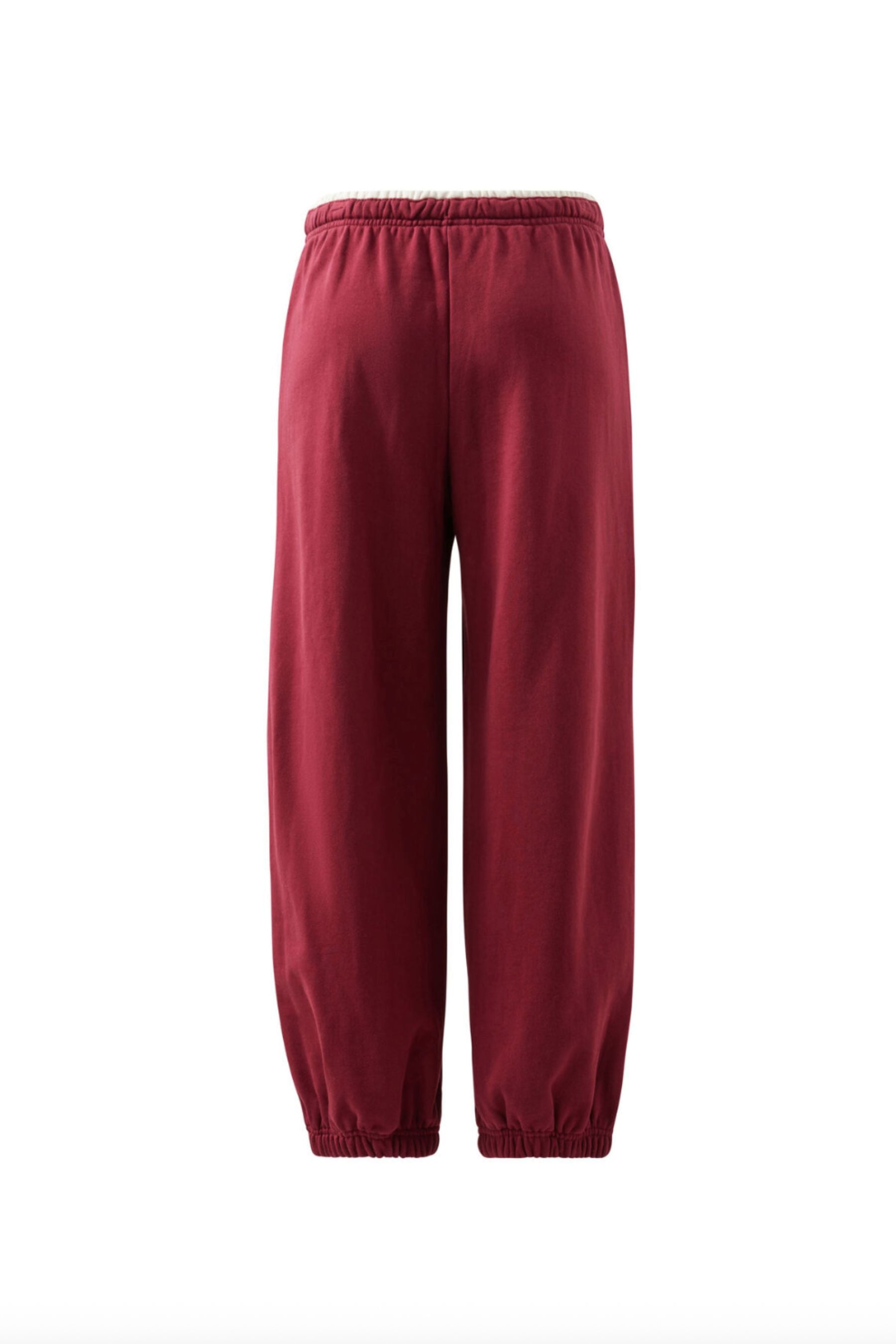 Bowie Barrel Leg Track Pant | Burgundy