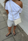 Large Weave Crossbody Bag | Milk