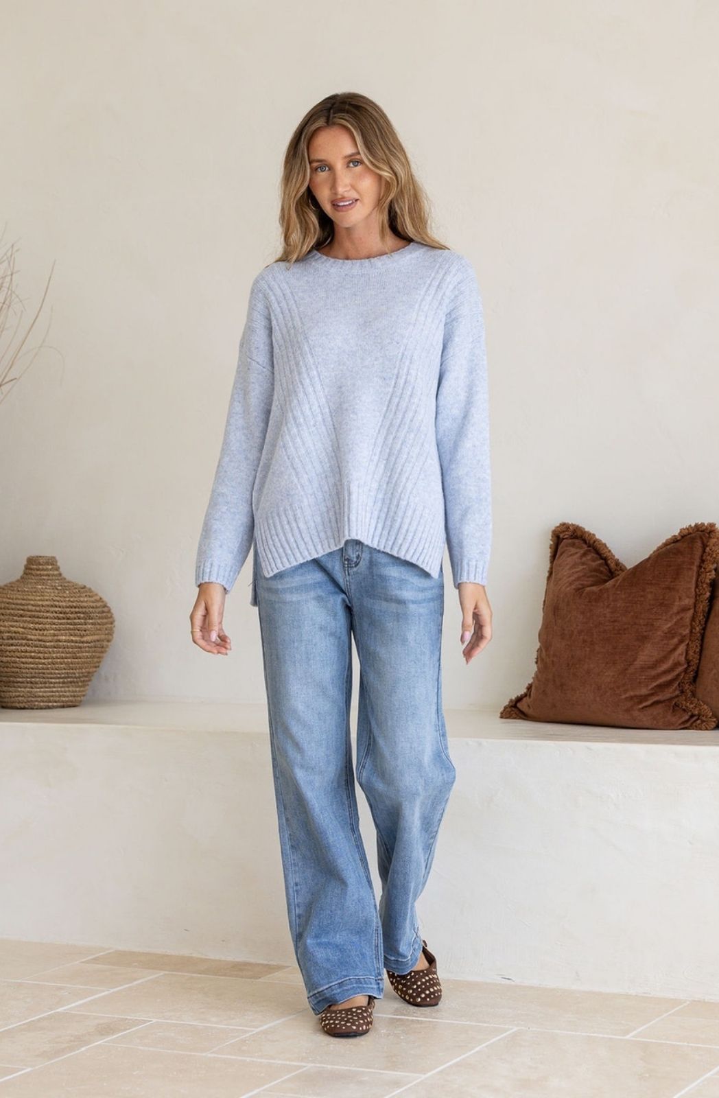 Rib Detail Knit | Blue