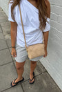 Large Weave Crossbody Bag | Latte