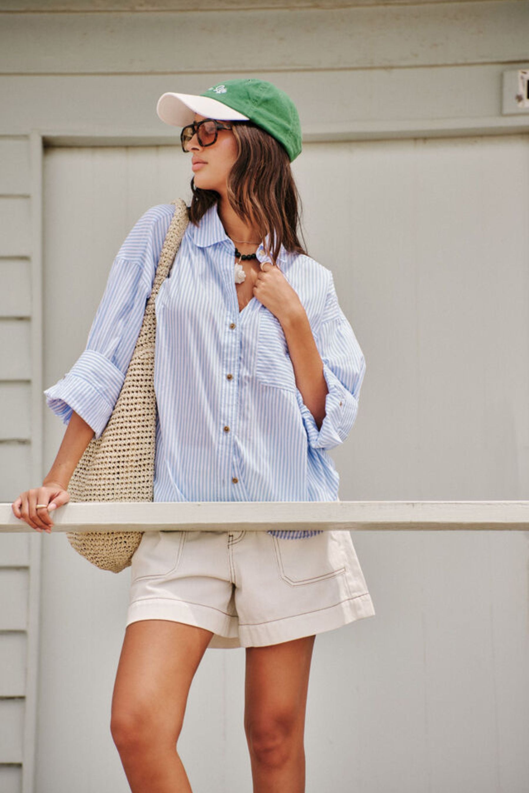 Miya Shirt | Blue Stripe Fish