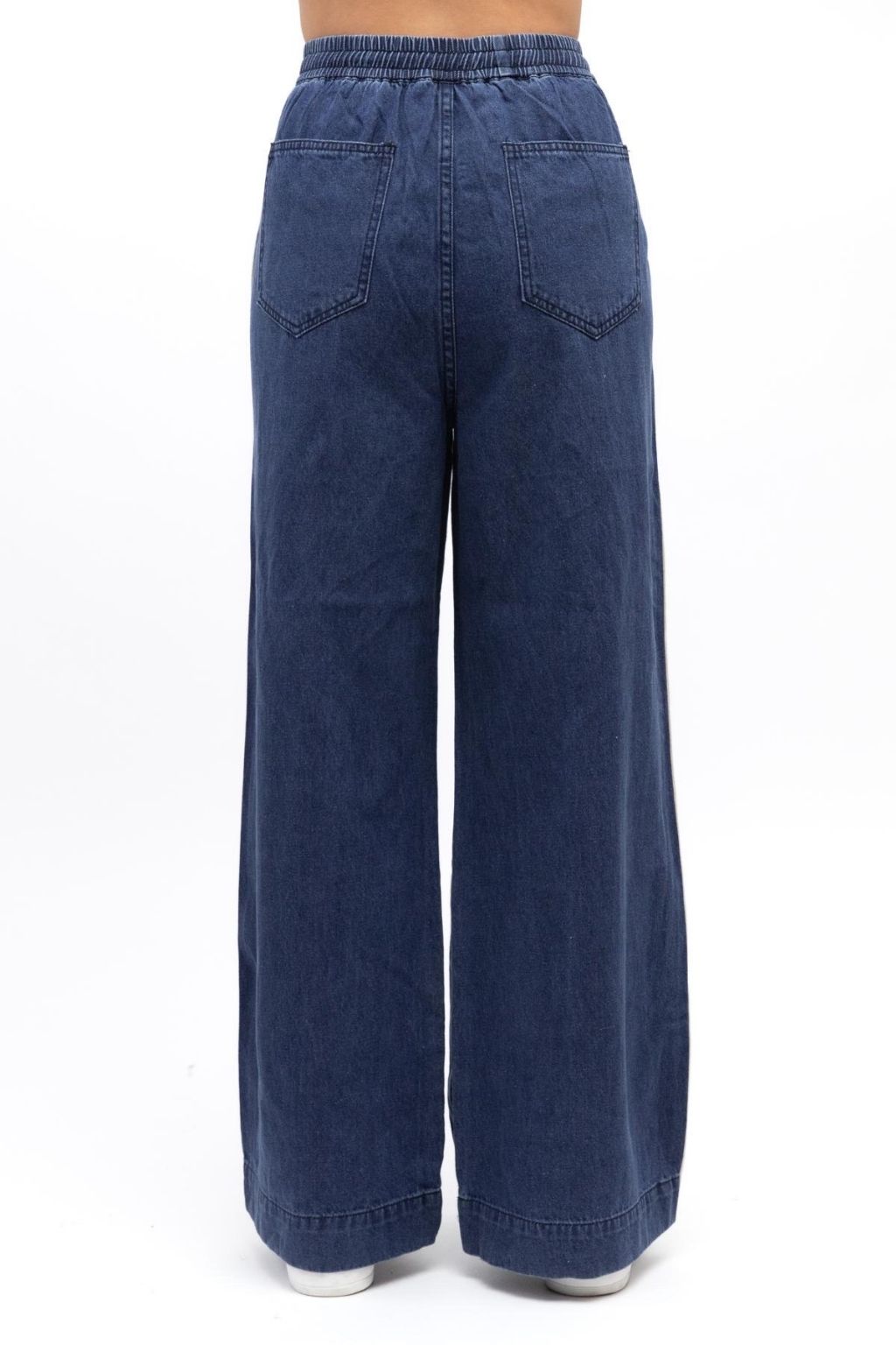 Denim Pant With Trim | White