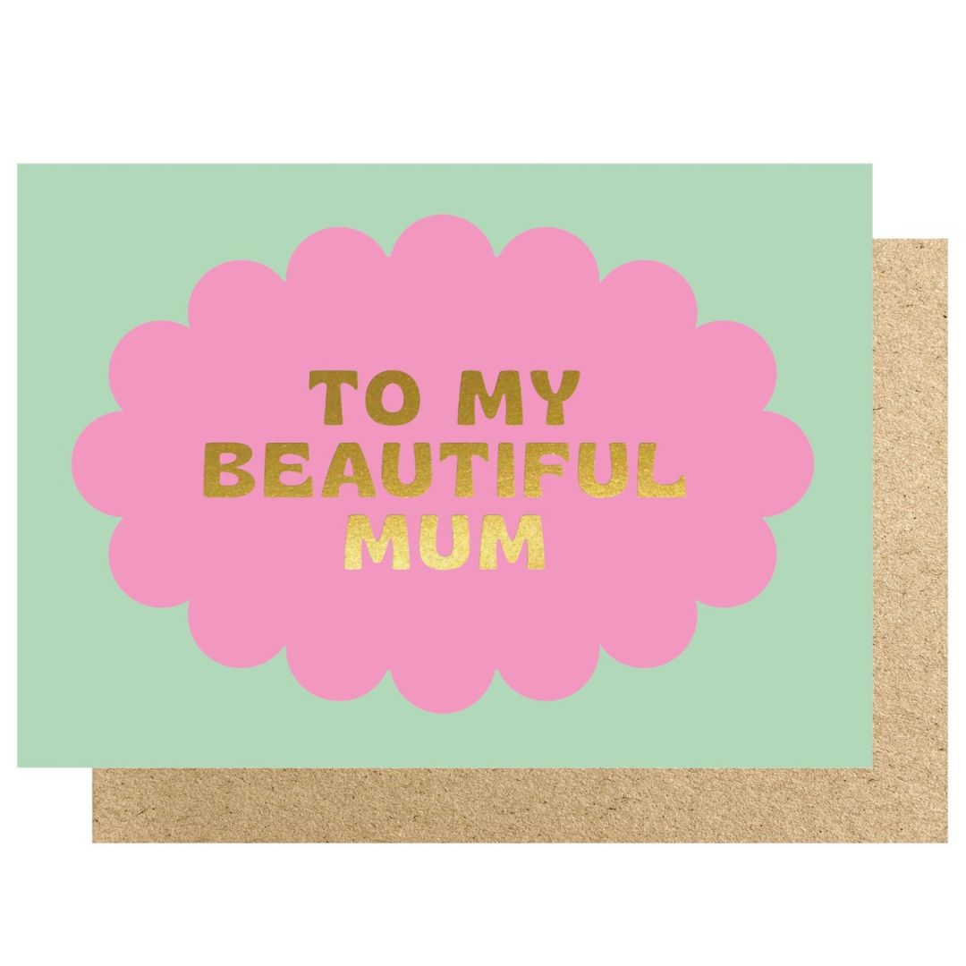 Card | To My Beautiful Mum Mint &amp; Pink