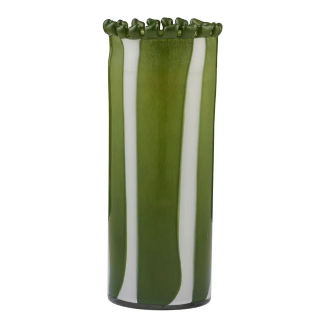 Pettine Green Glass Vase | Large