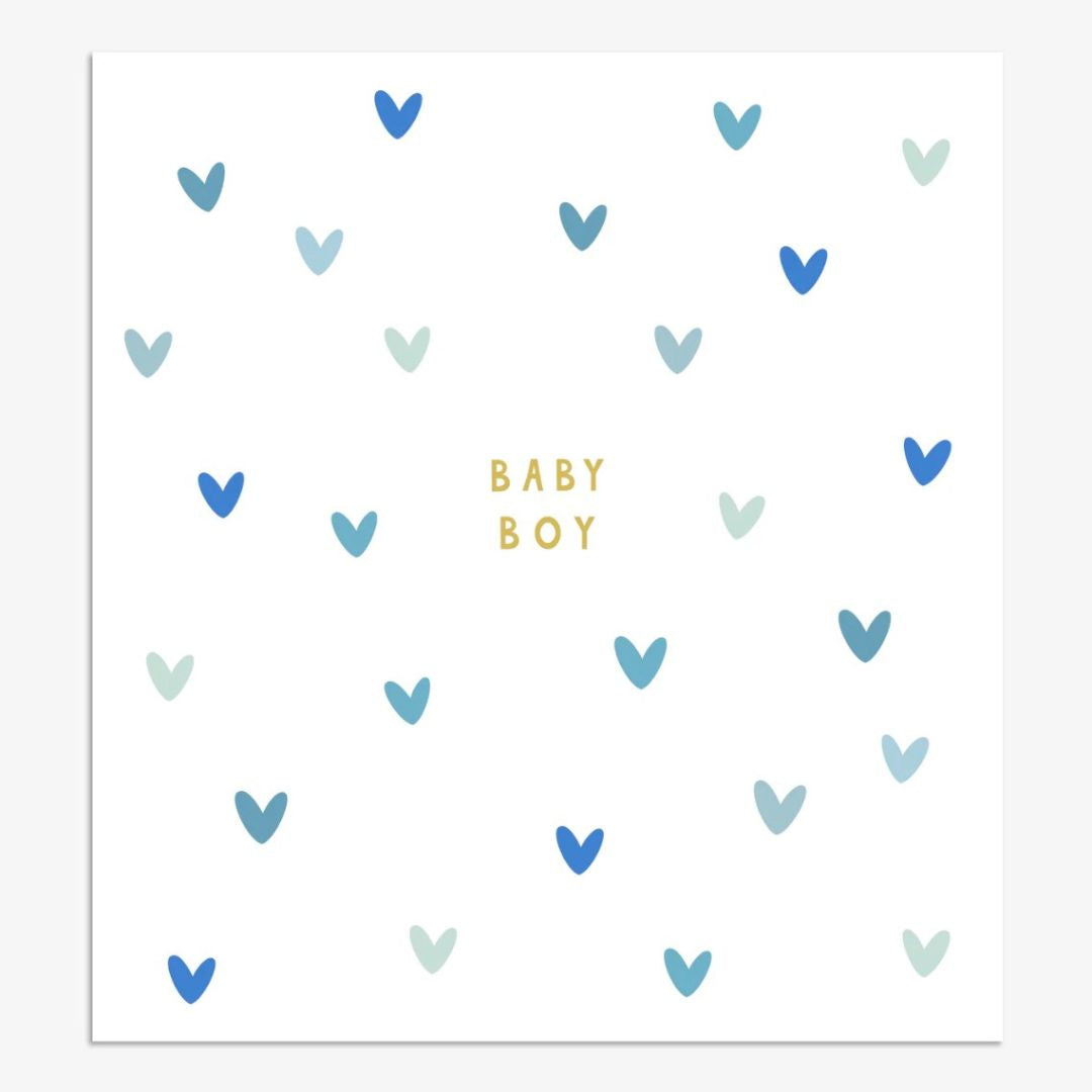 Card | Baby Boy Blue Hearts