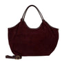 Hector Large Leather Bag | Plum Suede
