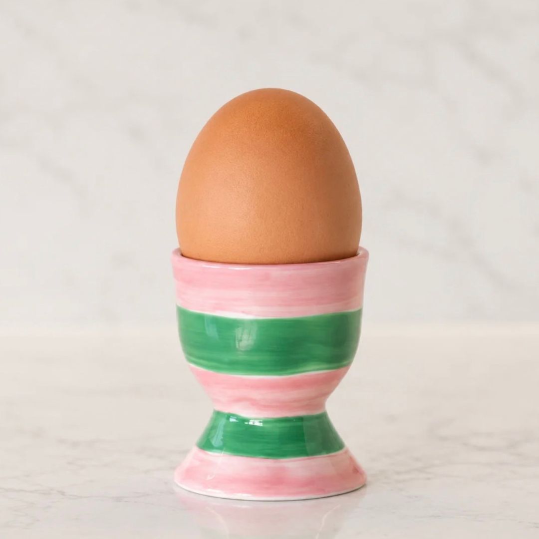 Egg Cup | Pink &amp; Green Stripe