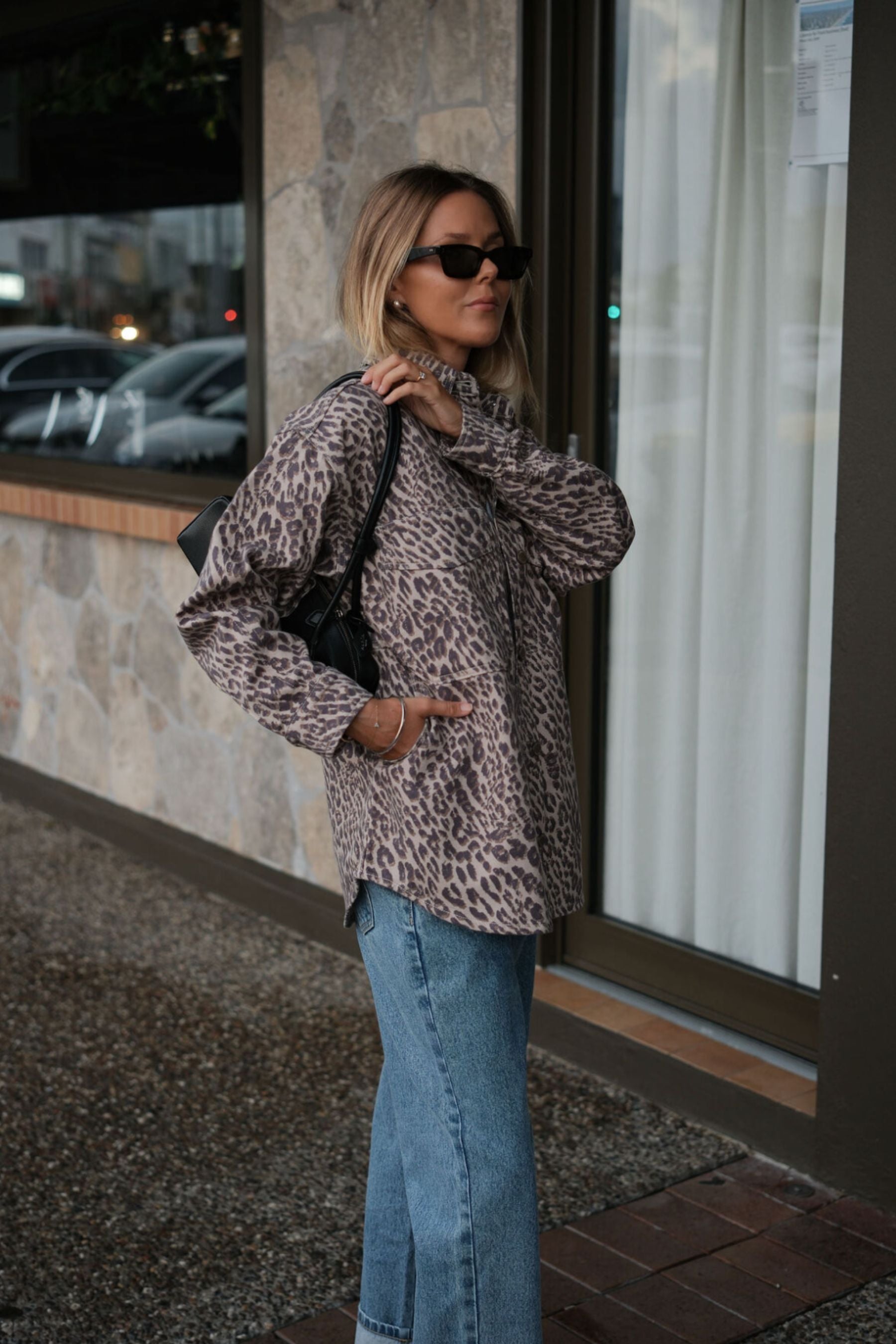 Bobbi Side Pocket Denim Shacket | Leopard