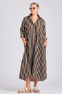 Luna Oversized Dress | Chocolate Thick Stripe