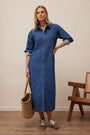 Rae Long Sleeve Dress | Fresh Indigo