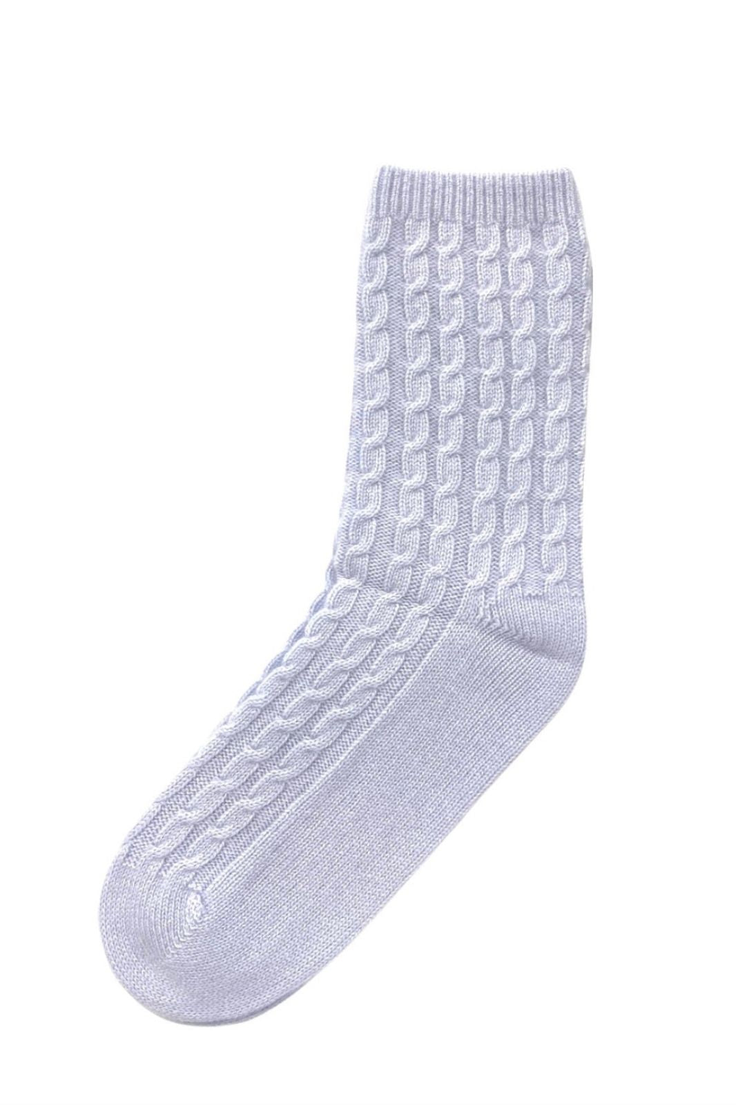 Cashmere Cable Knit Socks | Blue