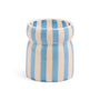 Cabana Blue Striped Ceramic Candle | Lost At Sea