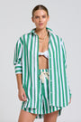 The Andrea Shirt | Green Wide Stripe