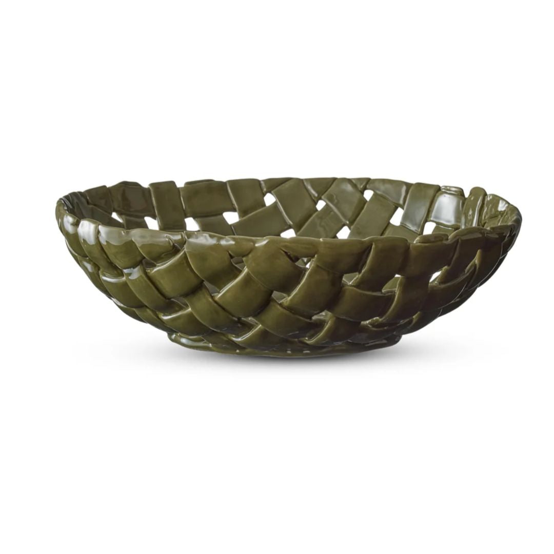 Woven Ceramic Bowl | Green