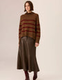 Astor Stripe Knit | Toffee/Wine