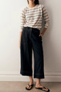 Sable Long Sleeve Stripe Tee | Pebble/Blue