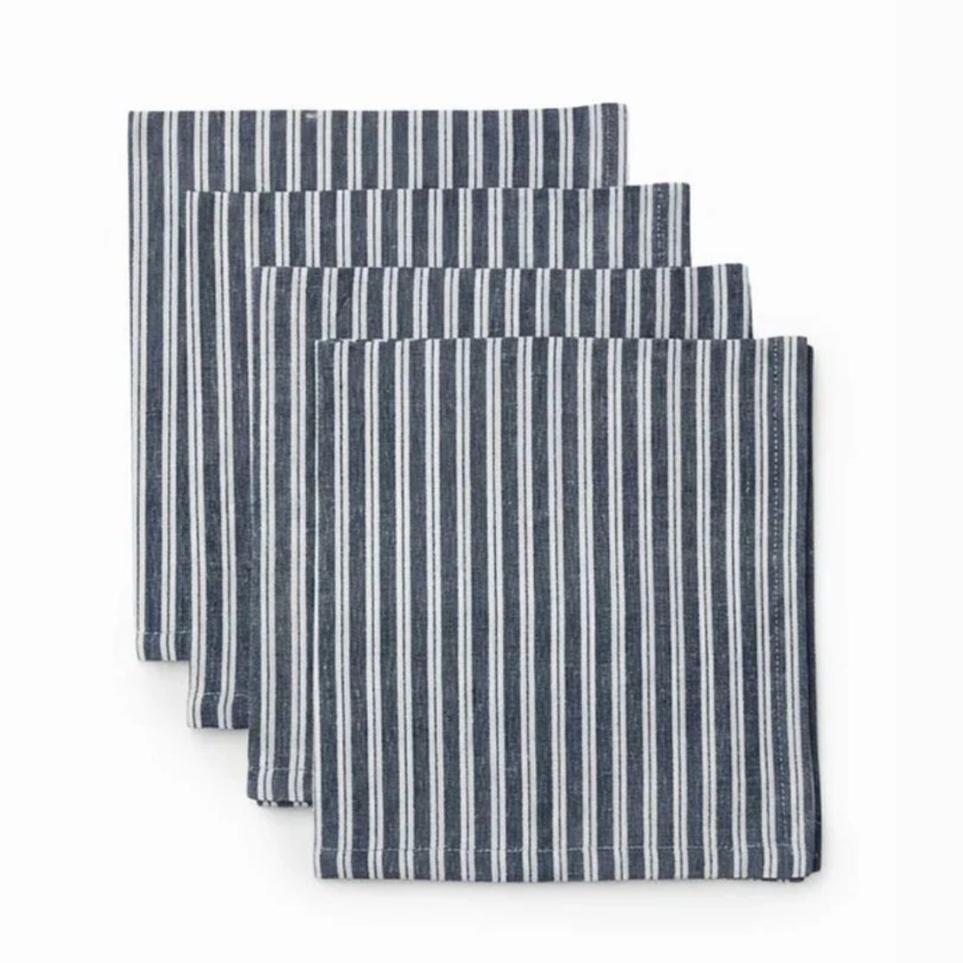 Samara Stripe Dark Blue Napkin Set