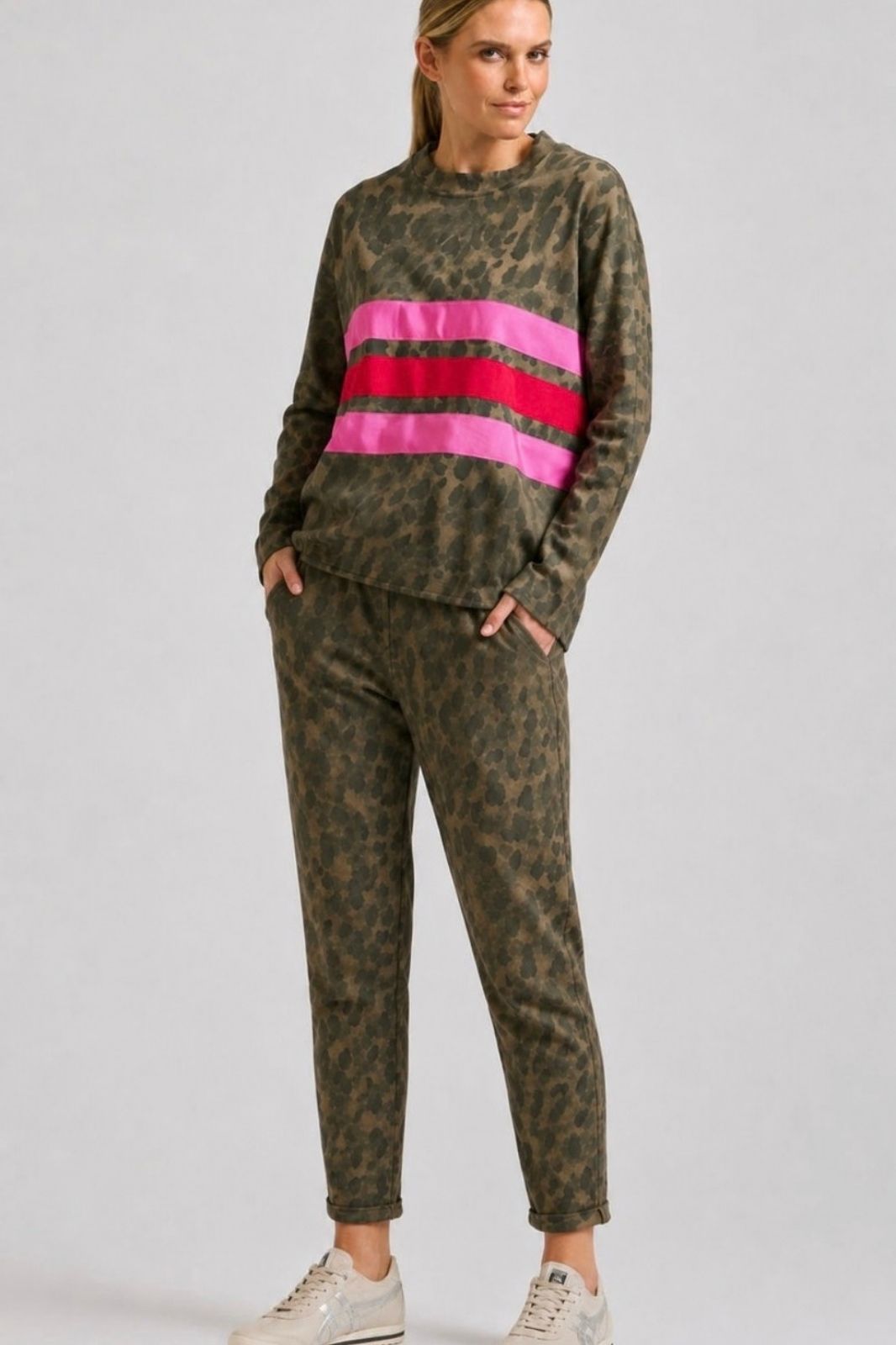 Rachel Raw Track Pant | Leopard