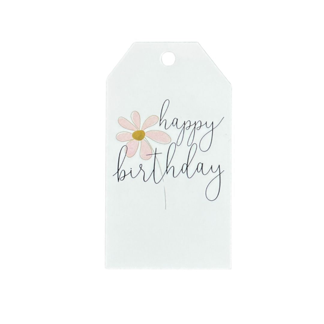 Tag | Happy Birthday Pink Flower