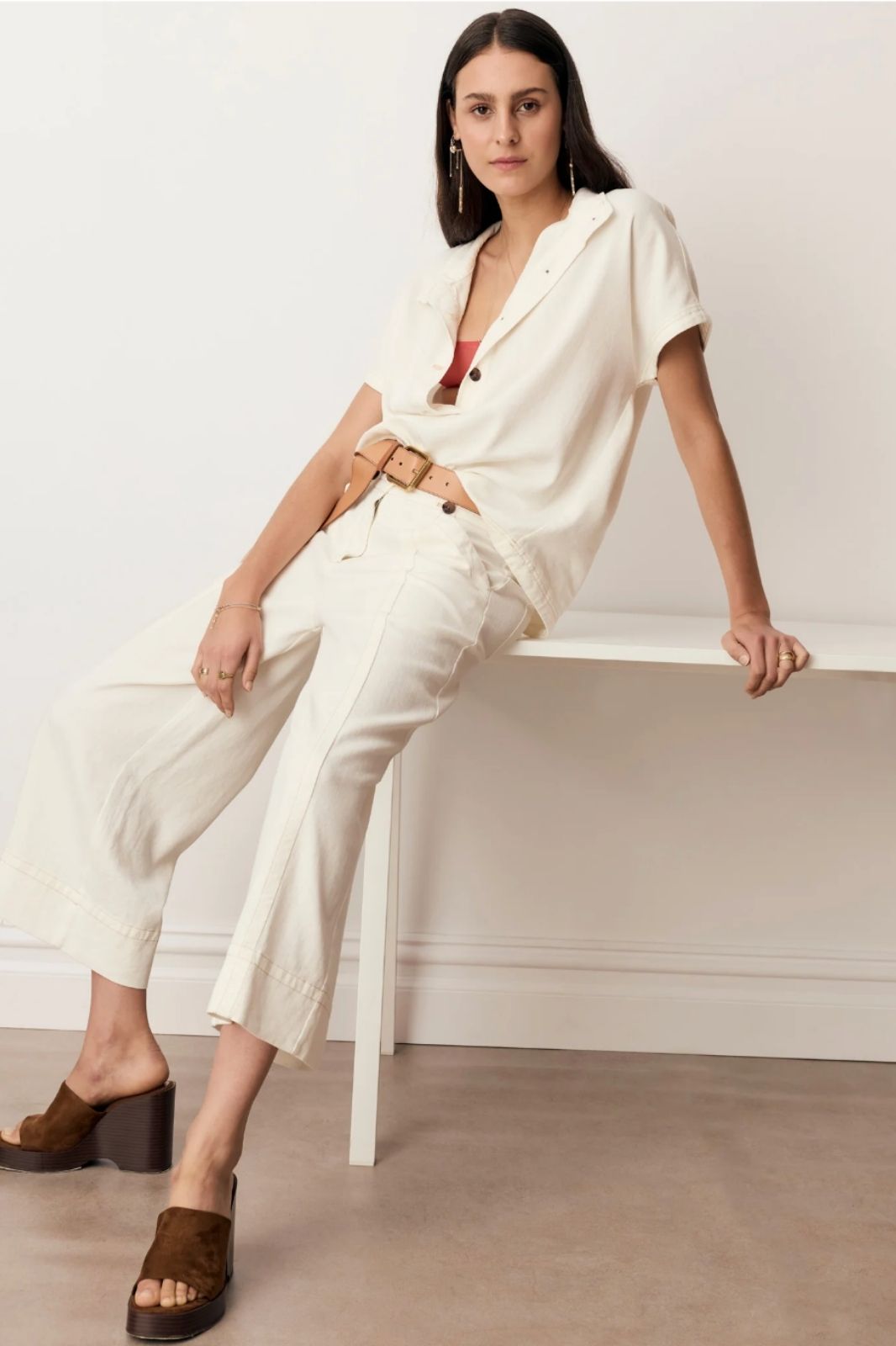 Anise Crop Pant | Chalk