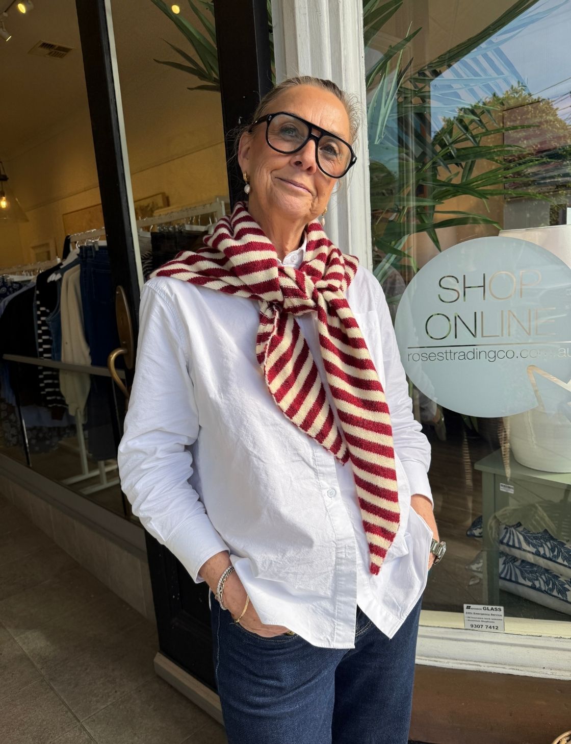 Large Triangle Neck Scarf | Cherry + Cream