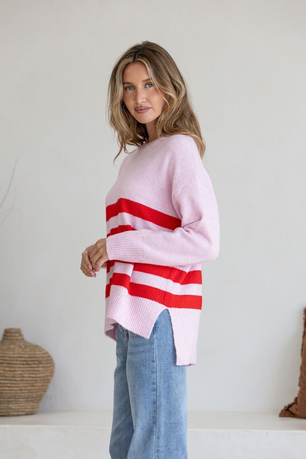 Stripe Manor Knit | Pink/Red