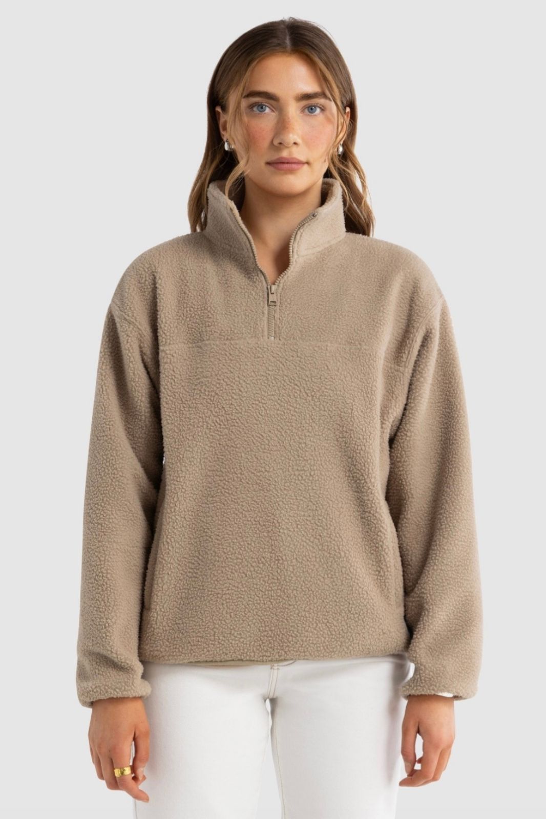 Sherpa Fleece Quarter Zip Teddy