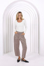 Leo Barrel Cord Jeans | Latte