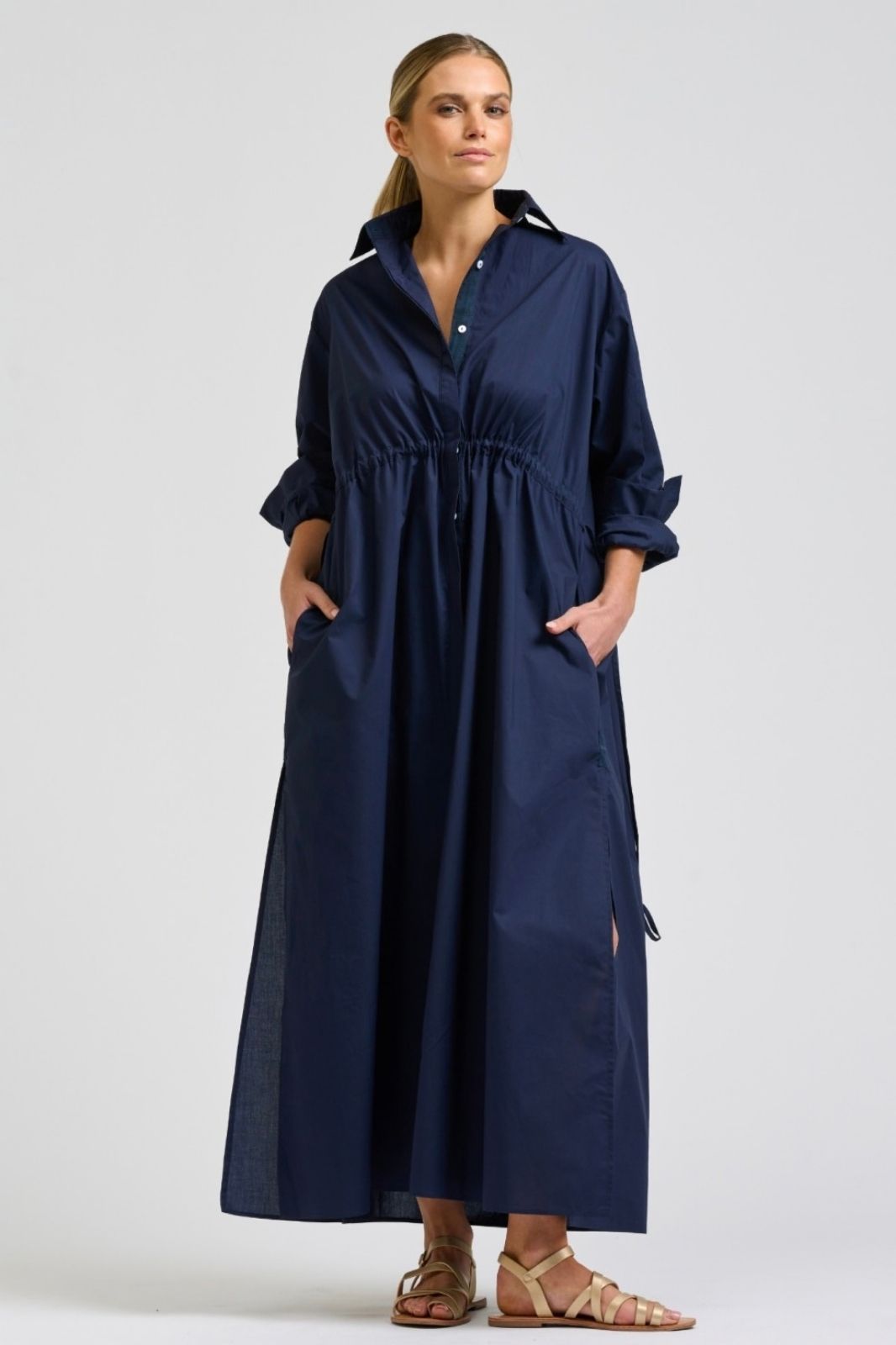Brooke Maxi Shirtdress | French Navy
